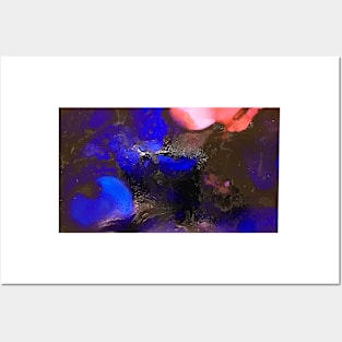 Blue and Purple Alcohol ink on yupo Posters and Art